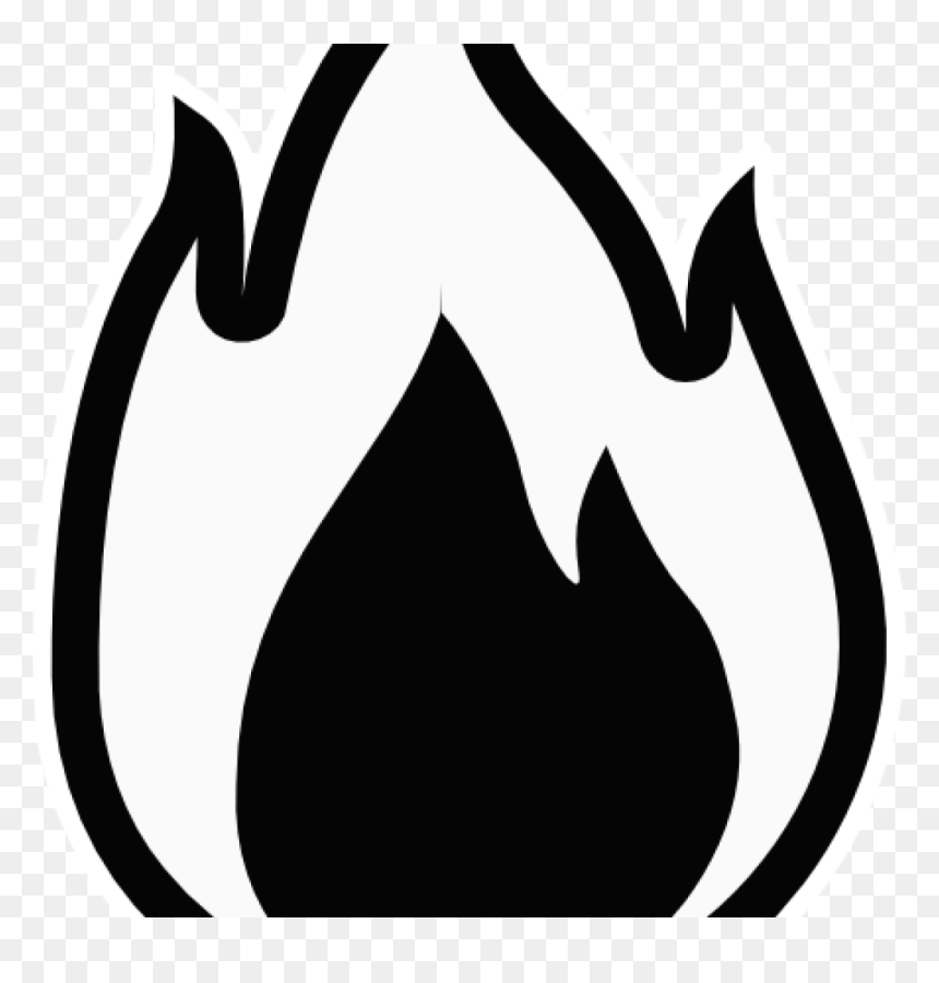 Flame Black And White, HD Png Download - black flames png