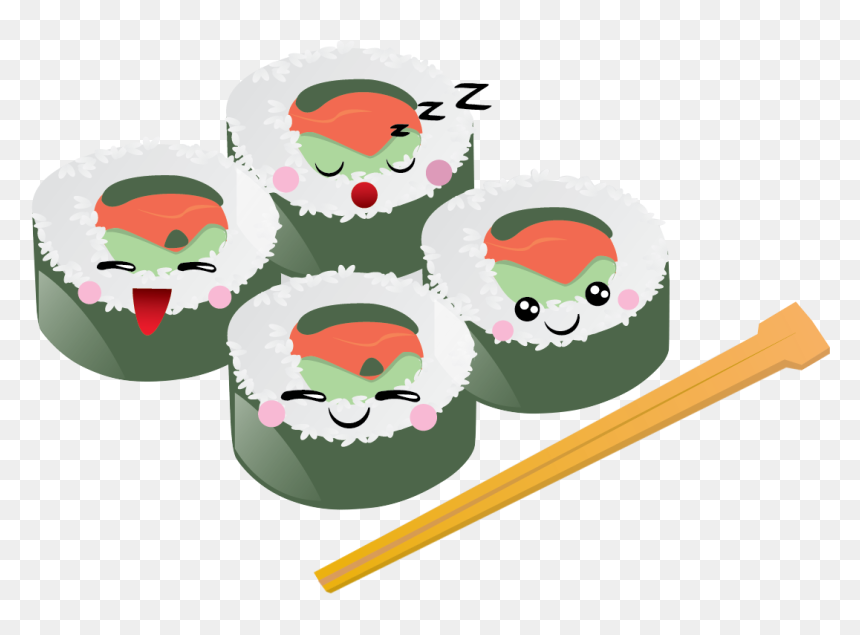 Sushi Cartoon No Background, HD Png Download - sushi clipart png
