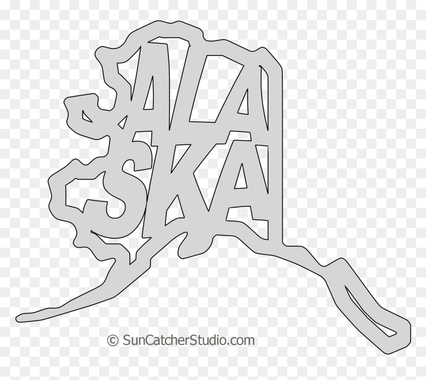Alaska White Outline Clipart, HD Png Download - montana outline png