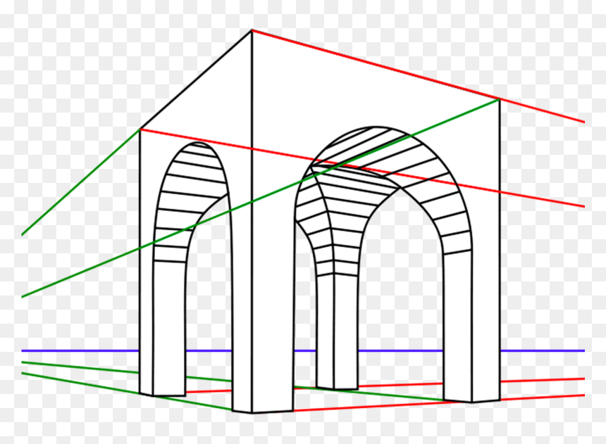 Two Point Perspective Drawing, HD Png Download - lineas abstractas png