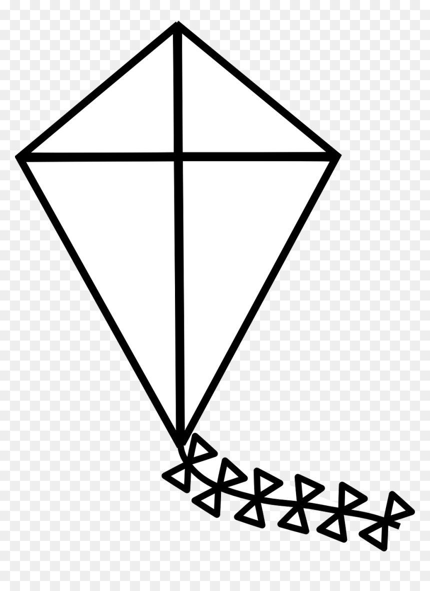 Kite Black And White, HD Png Download - kite clipart png