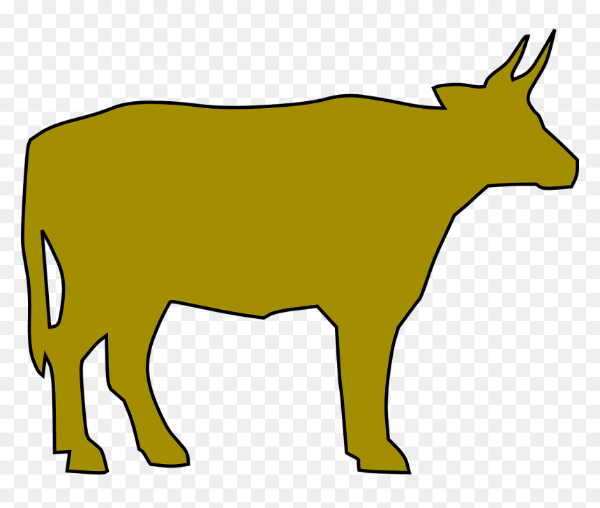Yellow Cow Drawing, HD Png Download - milk clipart png