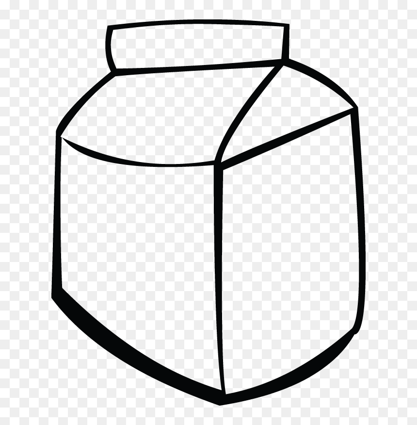 Milk Clipart Black And White, HD Png Download - milk clipart png