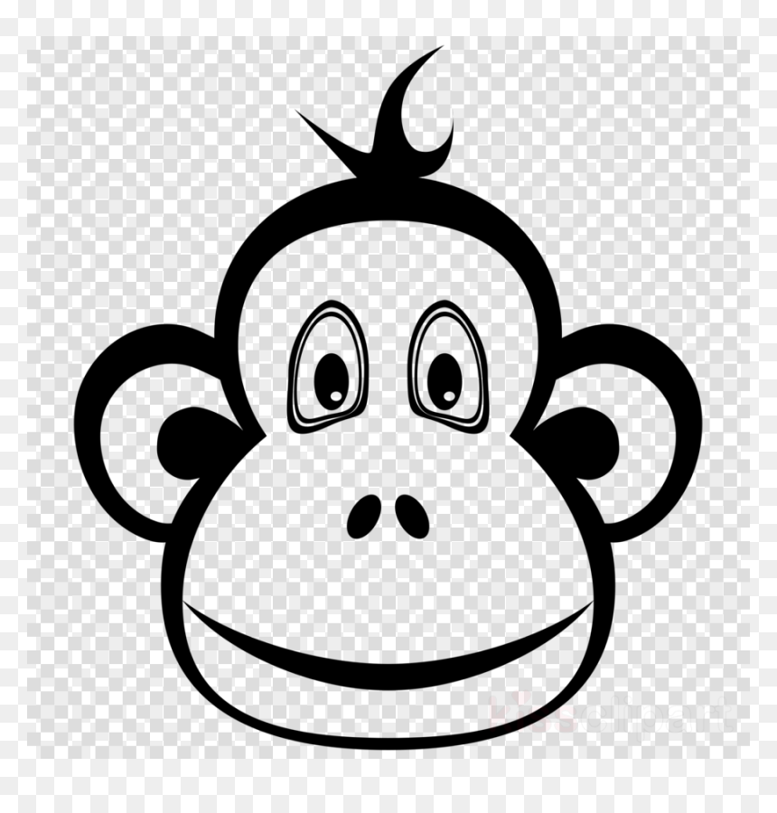 Monkey Clipart Black And White, HD Png Download - monkey clipart png