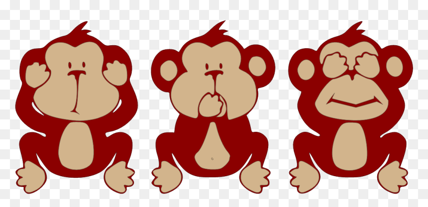 No Speak No Hear No See Monkey, HD Png Download - monkey clipart png