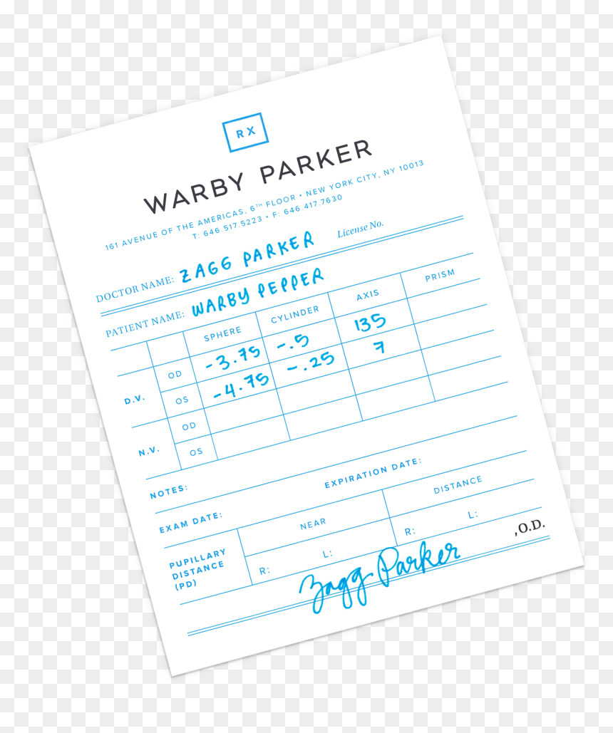 Eye Exam Prescription, HD Png Download - warby parker logo png