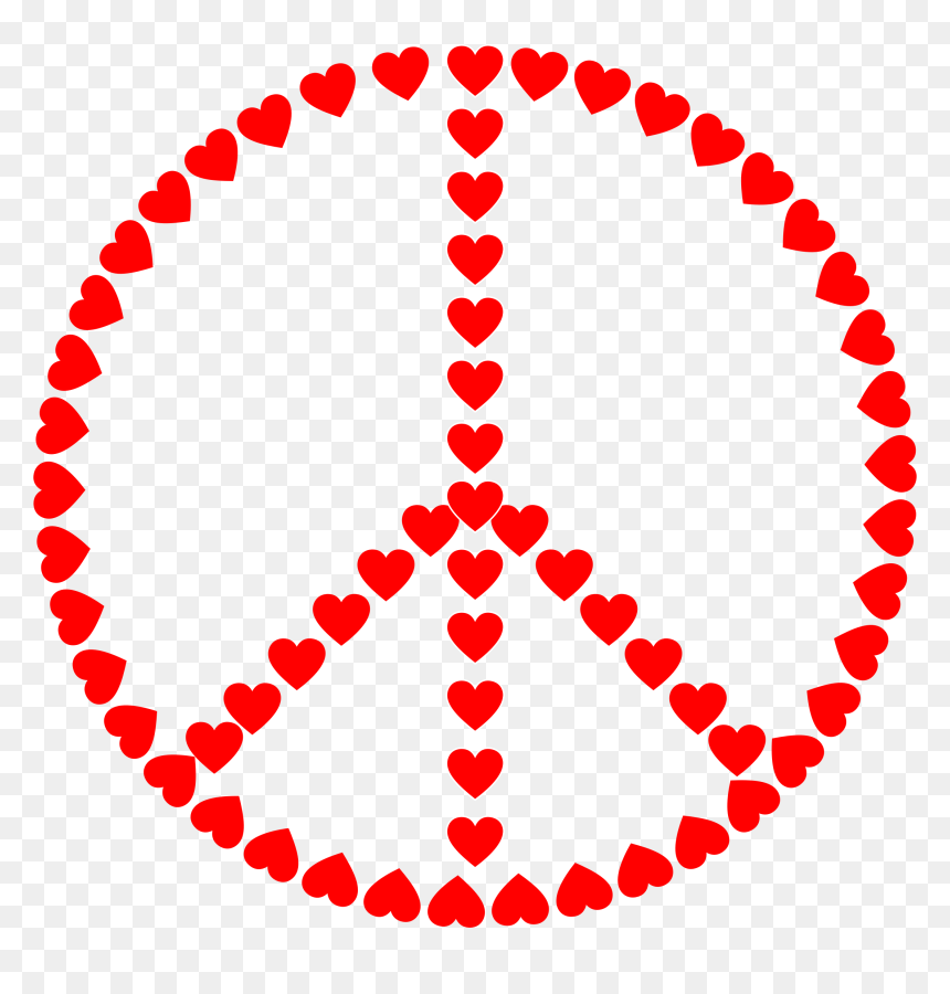 Peace Sign Love, HD Png Download - geometric heart png
