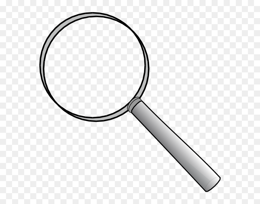 Magnifying Glass Clip Art Black And White, HD Png Download - white magnifying glass png