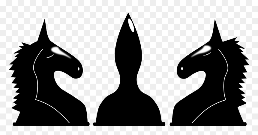 Kuda Catur Hitam Putih, HD Png Download - chess knight png