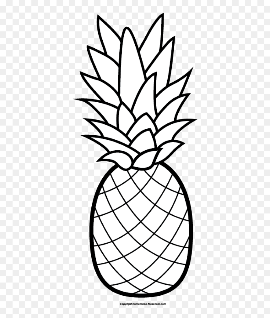 Pineapple Clipart, HD Png Download - black and white pineapple png