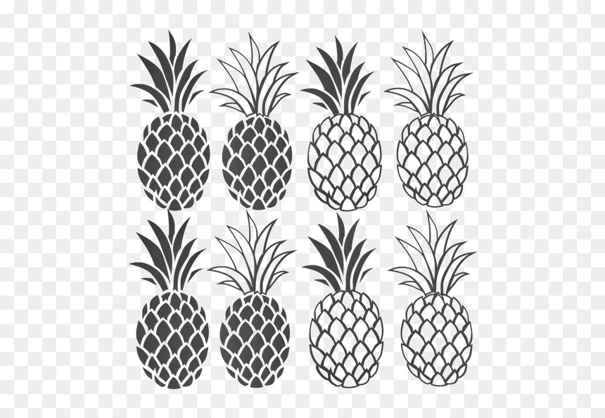 Pineapple, HD Png Download - black and white pineapple png