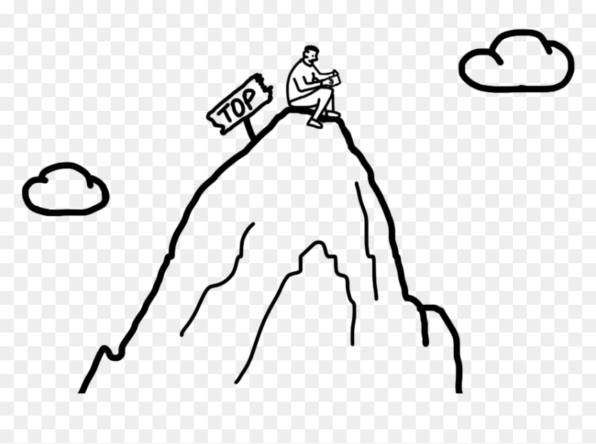 Man On Mountain Cartoon, HD Png Download - cartoon mountains png