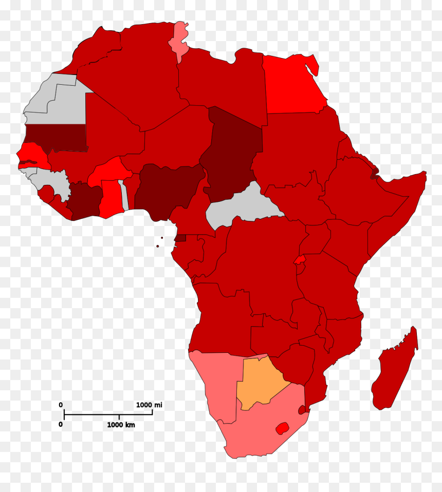 Africa Official Language Map, HD Png Download - africa silhouette png