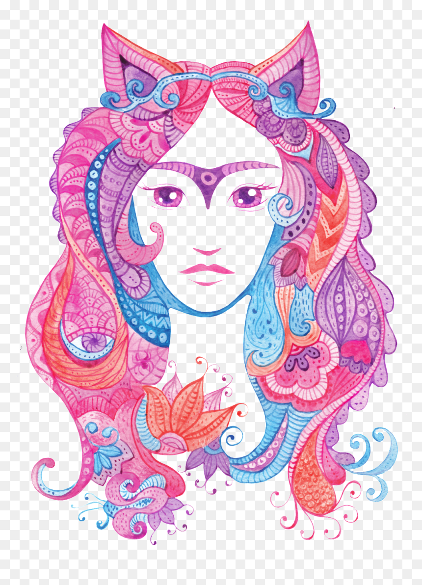 Watercolor Painting, HD Png Download - cat ear png