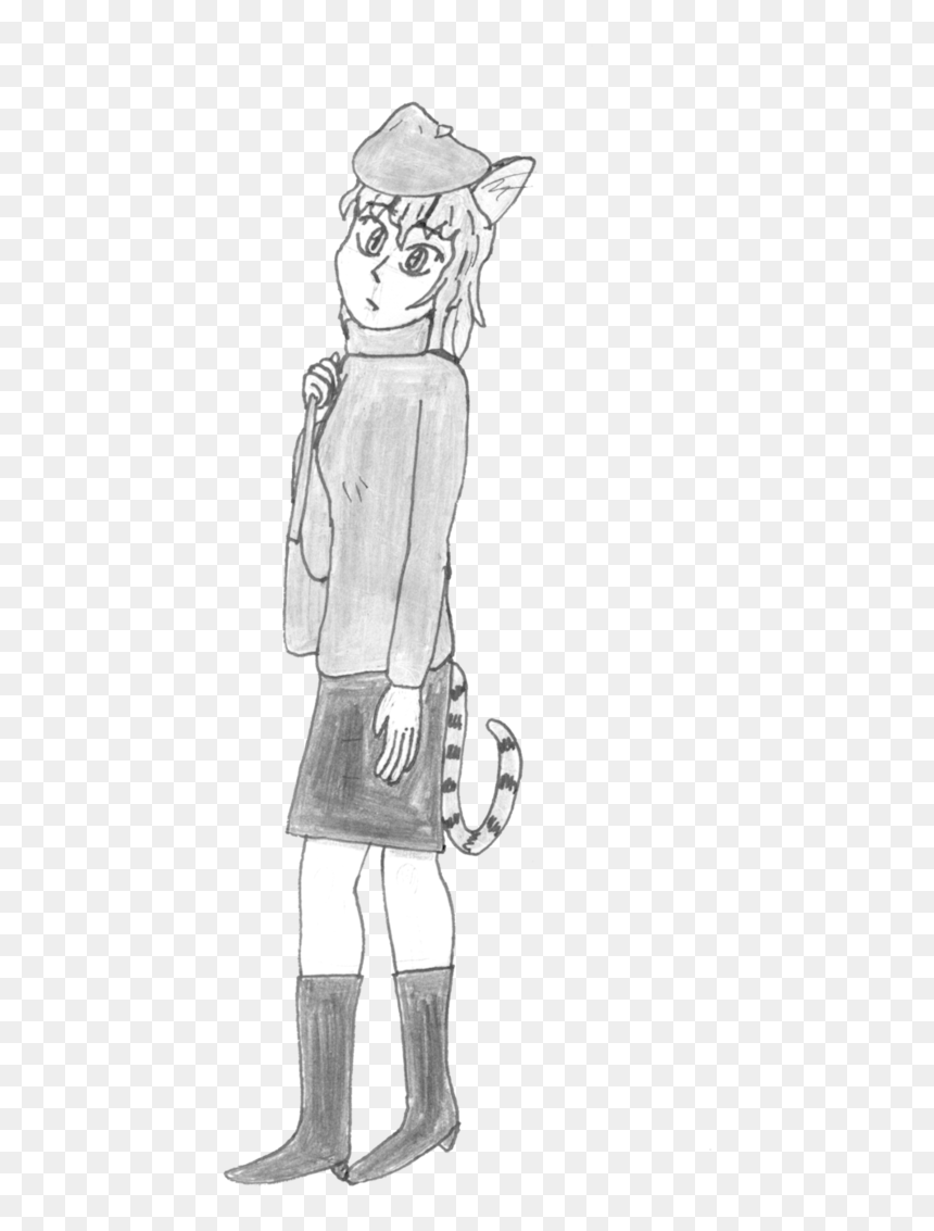 Sketch, HD Png Download - cat girl png