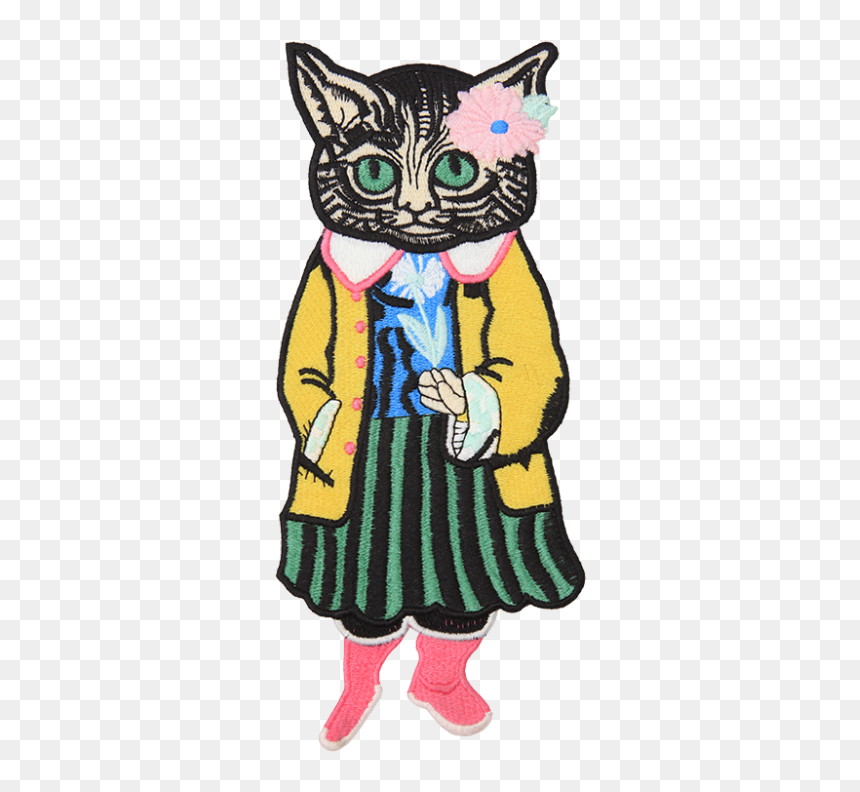Embroidered Patch, HD Png Download - cat girl png