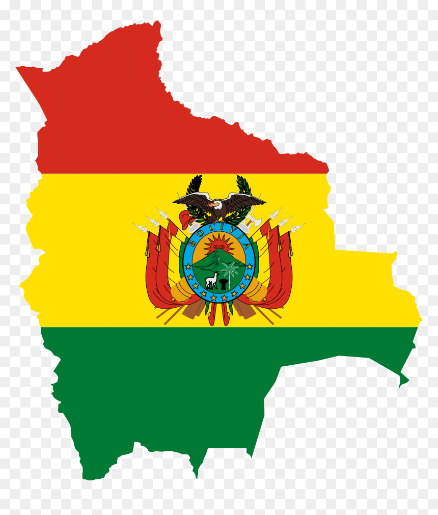 Bolivia Map With Flag, HD Png Download - bolivia flag png