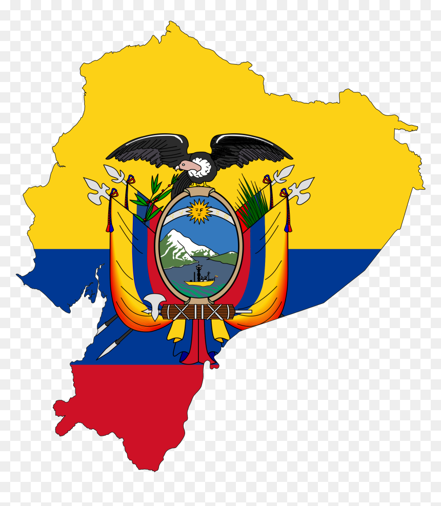 Ecuador Flag Map, HD Png Download - bolivia flag png
