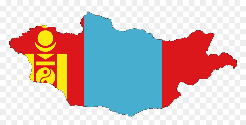 Mongolia Map With Flag, HD Png Download - iceland flag png