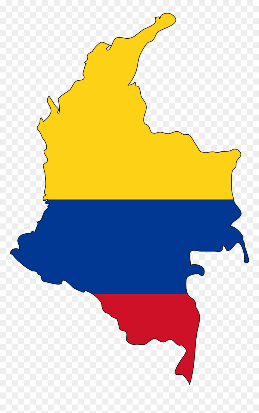 Colombia Flag Map, HD Png Download - bolivia flag png