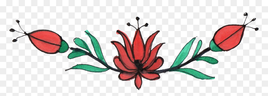 Flo Wer Drawings, HD Png Download - floral divider png