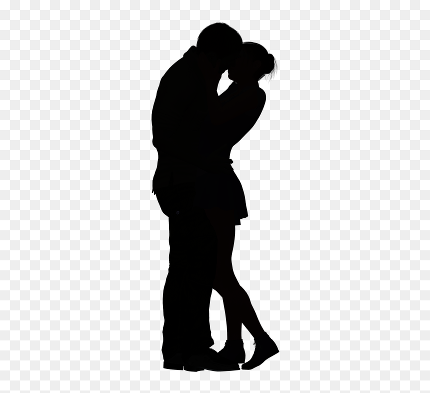 Man And Woman Kissing Silhouette, HD Png Download - cowgirl silhouette png
