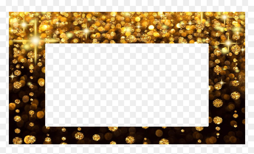 Gold And Black Glitter, HD Png Download - moldura dourada arabescos png