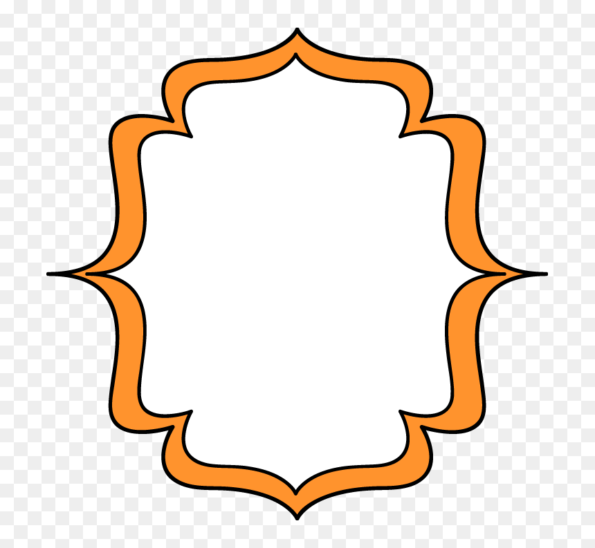 Frame Clipart Orange, HD Png Download - doodle frames png