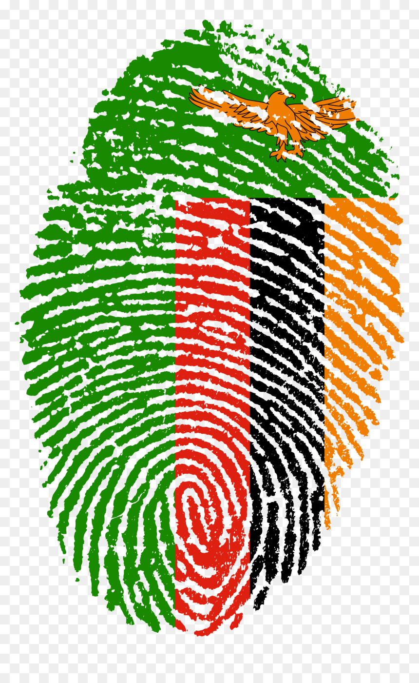 Zambian Flag Fingerprint, HD Png Download - country flags png