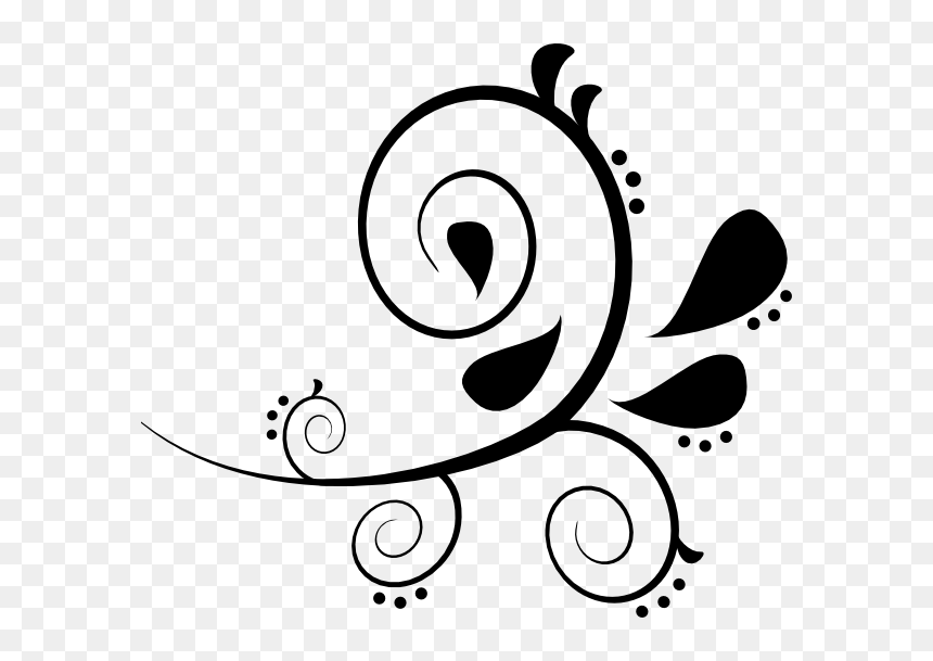 Swirls Clipart Black And White, HD Png Download - red swirls png