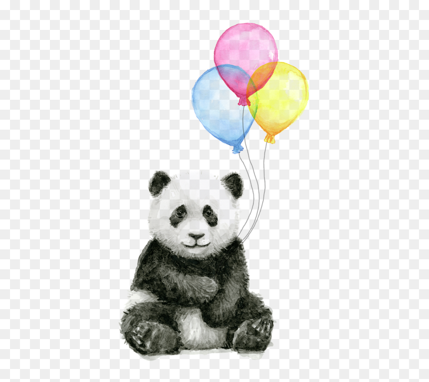 Watercolor Panda, HD Png Download - balloon animals png
