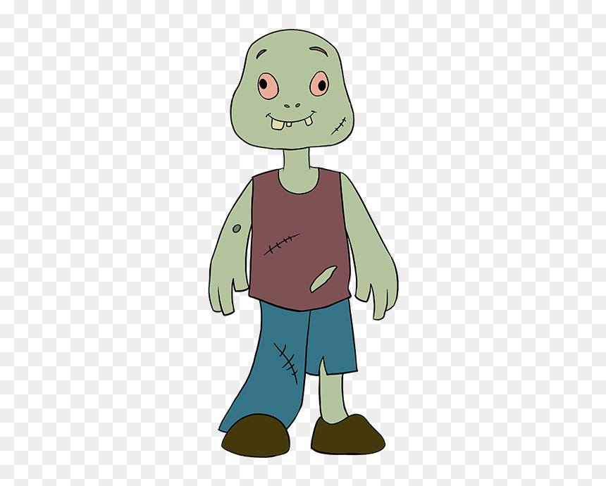 Drawing, HD Png Download - cartoon zombie png