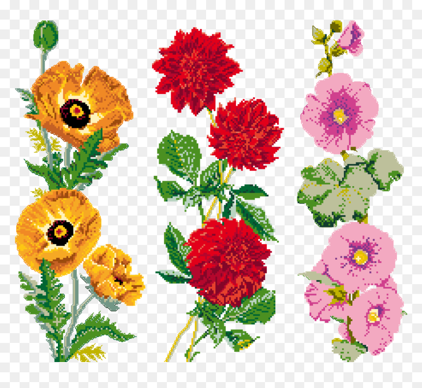 Embroidery, HD Png Download - dahlia png