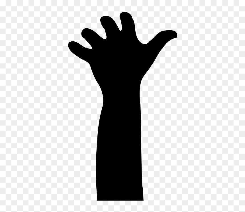 Hand Silhouette Transparent, HD Png Download - raised hand png