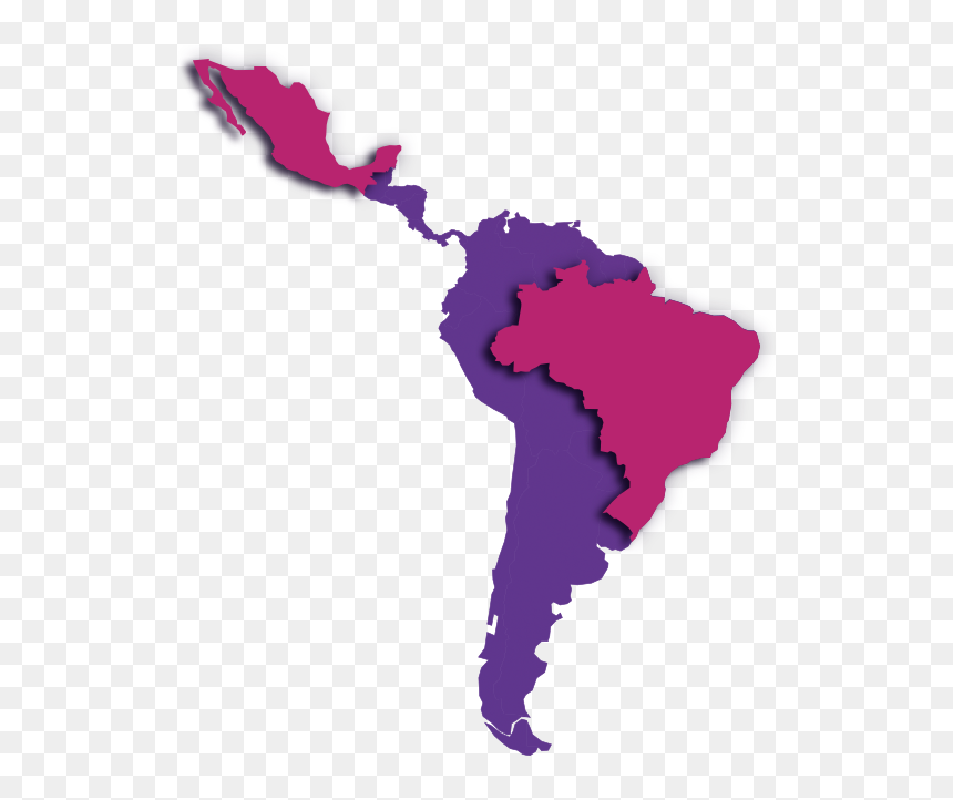 Latin America Map Black, HD Png Download - map clipart png