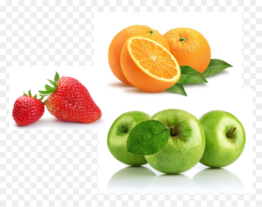 Manzana Naranja Y Fresas, HD Png Download - fresas png