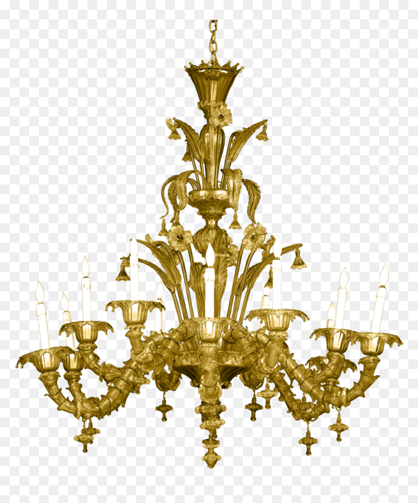 Murano Glass Chandelier, HD Png Download - gold chandelier png
