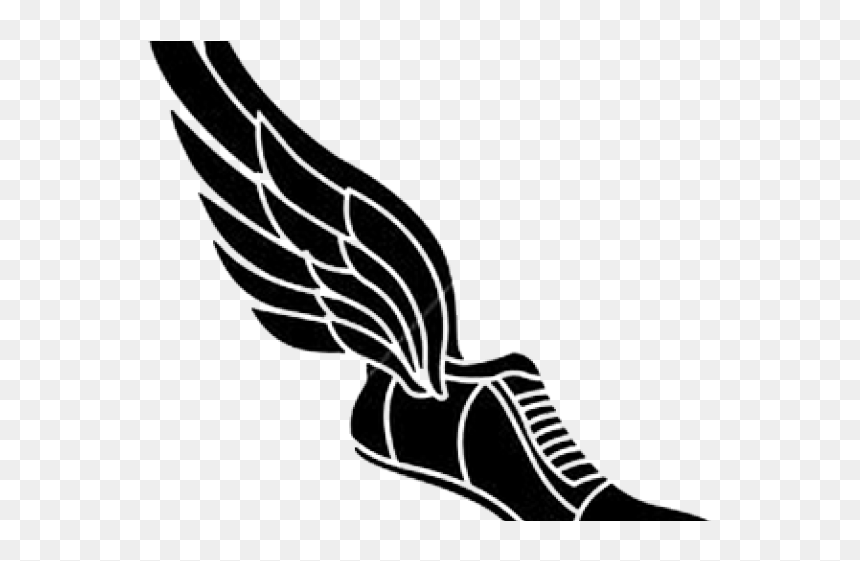 Shoe With A Feather Logo, HD Png Download - wings silhouette png