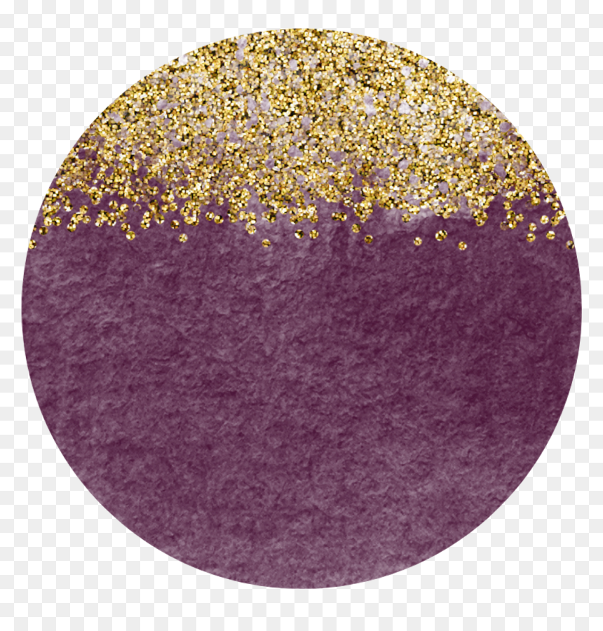 Purple Gold Watercolor Circle Png, Transparent Png - gold glitter confetti png