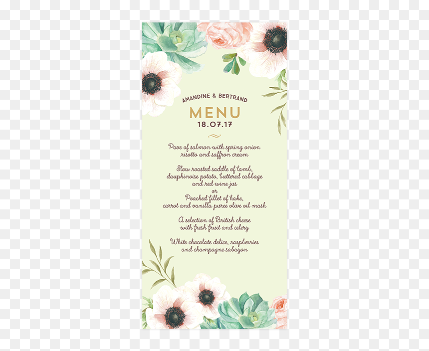 Menu De Mariage Fleur, HD Png Download - wedding bouquet png