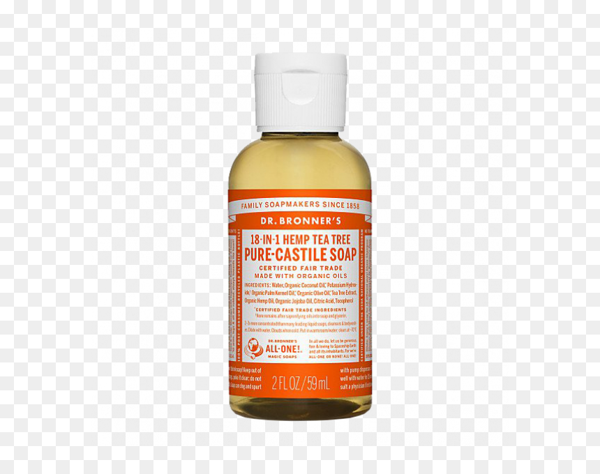 Dr Bronner's Pure Castile Liquid Soap Rose 2 Fl Oz, HD Png Download - tea tree png