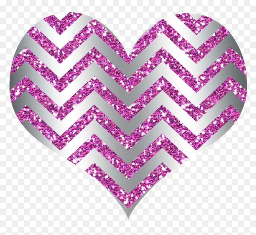 Pink And Silver Hearts, HD Png Download - purple glitter png
