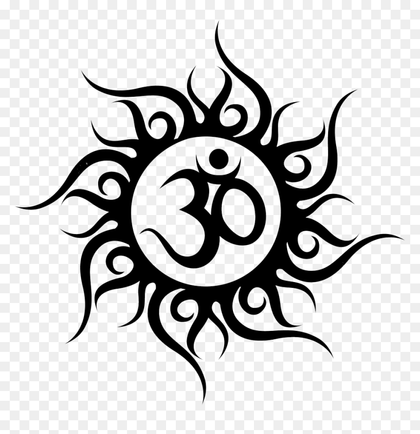 Om In Black And White, HD Png Download - hinduism symbol png