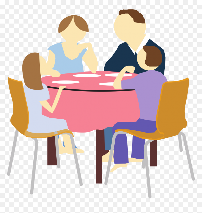 Family Eating Clipart Png, Transparent Png - cartoon table png