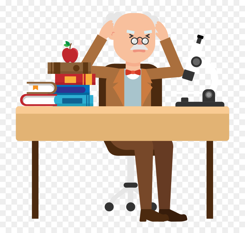 Professor Student Cartoon, HD Png Download - cartoon table png