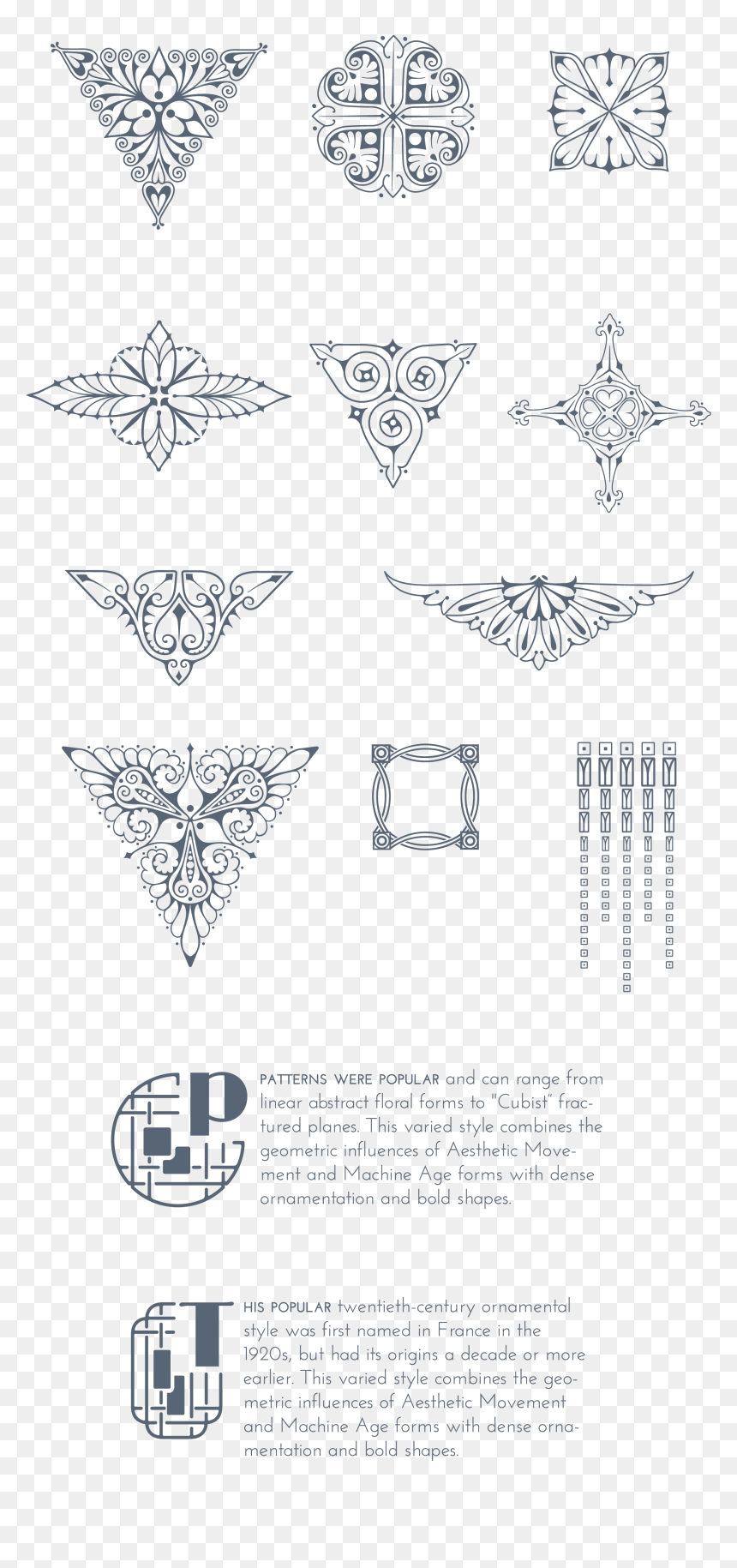 Art Deco Style Tattoos, HD Png Download - retro shapes png