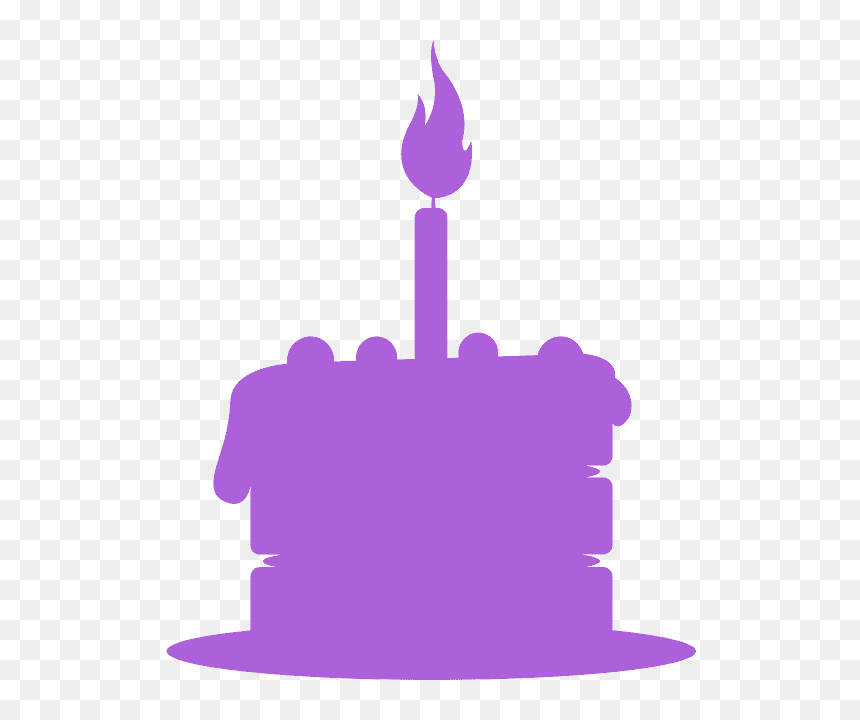 Birthday Cake Clipart Purple, HD Png Download - food silhouette png