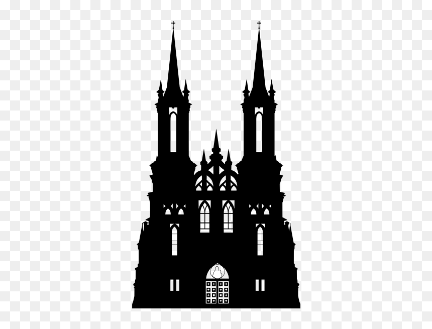 Gothic Castle Silhouette, HD Png Download - castle png
