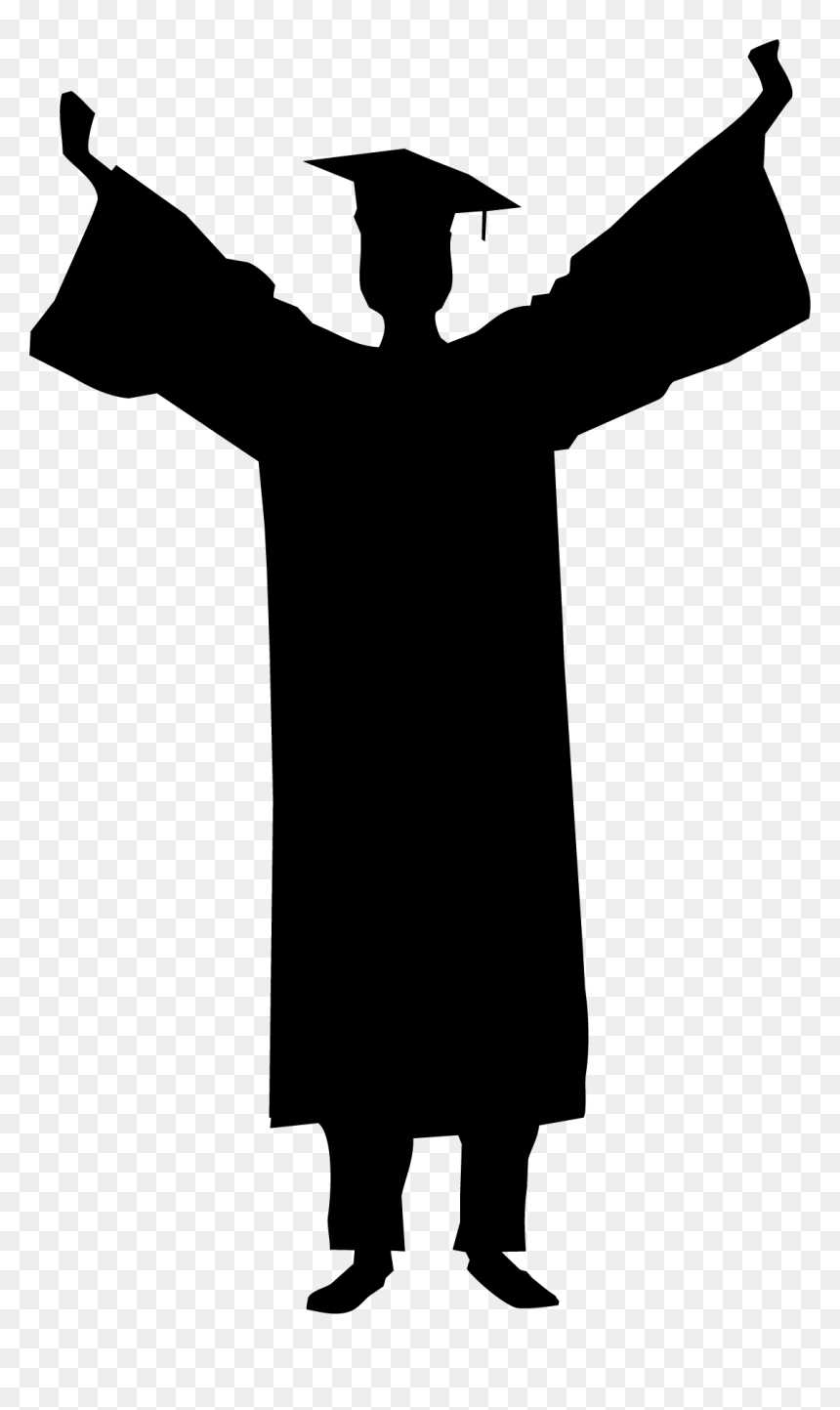Graduate Silhouette Transparent, HD Png Download - graduation png