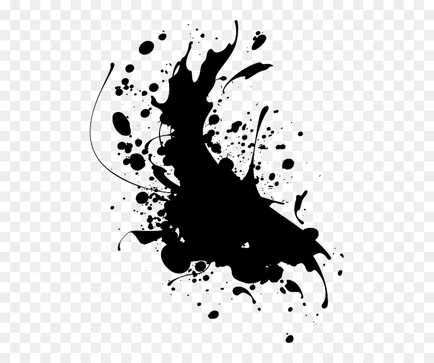 Blue Paint Splatter Png, Transparent Png - black png